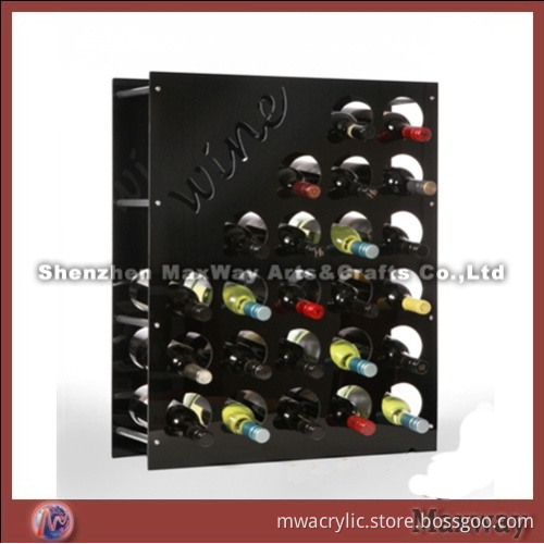 Black Great Square High Grade Acrylic/Perspex Wine Display/Holder Rack